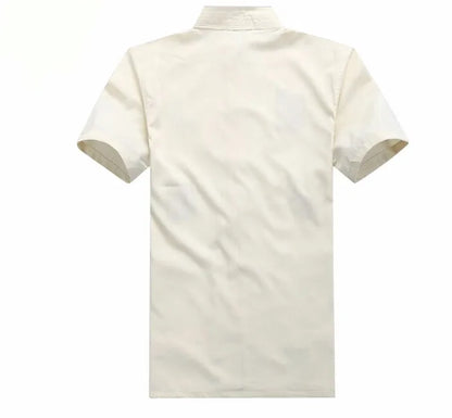 Chinese Men Cotton Kung Fu Suit Embroidery  Wu Shu Uniform Tai Chi Clothing Short Sleeve Shirt+Pant M L XL XXL XXXL MS013