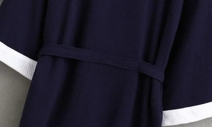 Cotton Waffle Men Kimono Bathrobe Gown Sleepwear Couple Black Robe Nightwear Loose Casual Sauna Yukata Spring Summer Home Wear