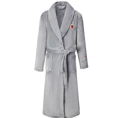 Plus Size 3XL 4XL Couple Flannel Robe Kimono Bathrobe Gown Thickened Coral Fleece Sleepwear Female Long Nightgown Loose Homewear