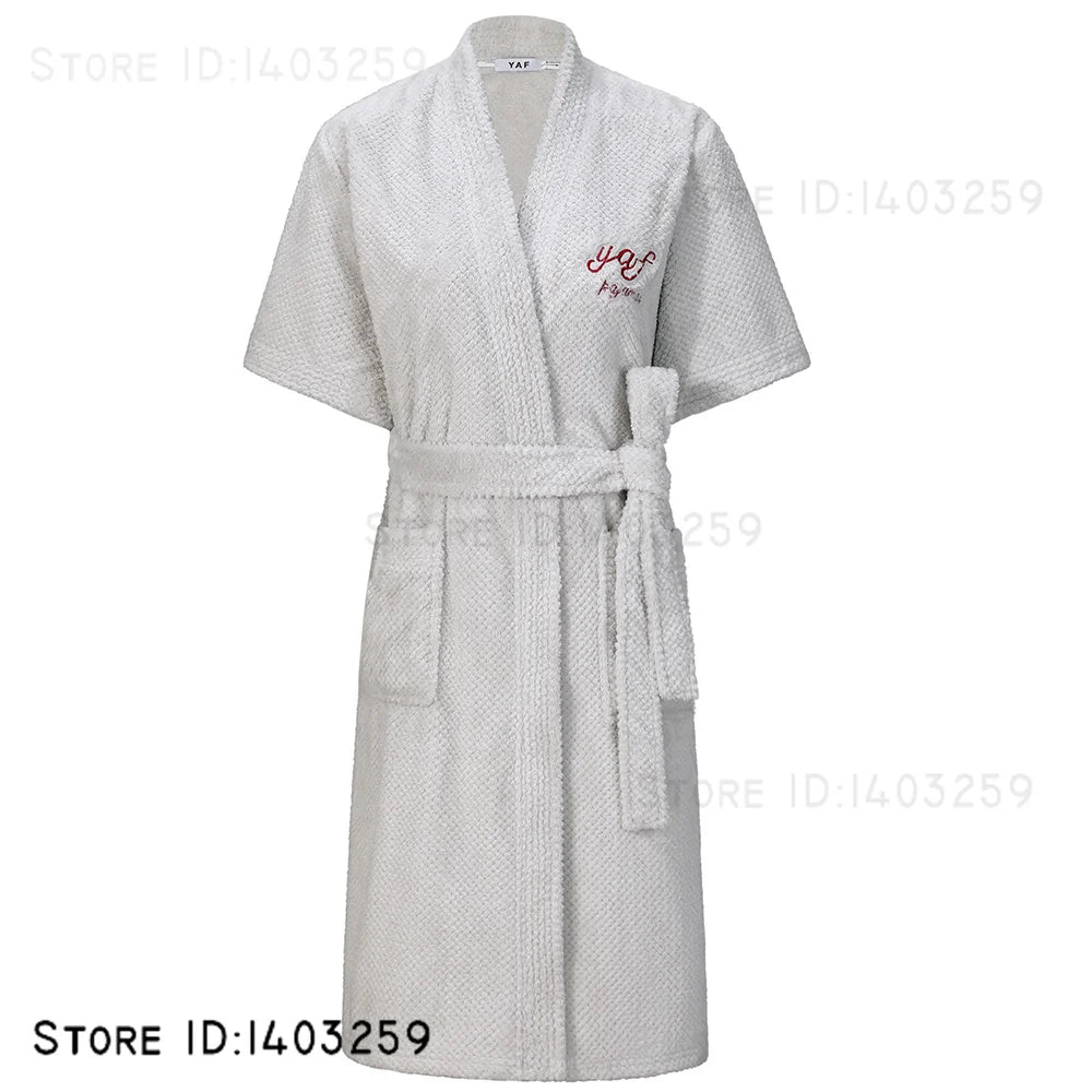Plus Size 3XL Flannel Robe Kimono Bathrobe Gown Winter New Couple Sleepwear Home Clothes Loose Coral Fleece Nightwear Loungewear