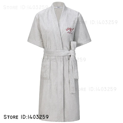 Plus Size 3XL Flannel Robe Kimono Bathrobe Gown Winter New Couple Sleepwear Home Clothes Loose Coral Fleece Nightwear Loungewear