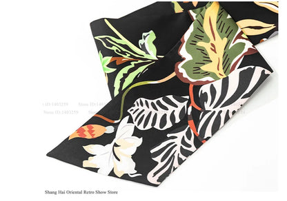 Print Flower Female Long Robe Big Sleeve Kimono Bathrobe Gown Spring Summer Silk Satin Sleepwear Night Dress Loose Homewear