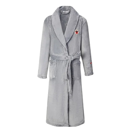 Winter Autumn Thicken Lapel Kimono Shower Robe Men's Warm Flannel Bathrobe Sleepwear with Pocket Loungewear Plus Size 3Xl 4Xl
