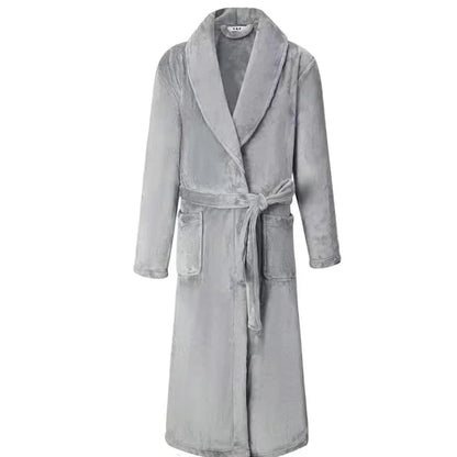 Winter Autumn Thicken Lapel Kimono Shower Robe Men's Warm Flannel Bathrobe Sleepwear with Pocket Loungewear Plus Size 3Xl 4Xl