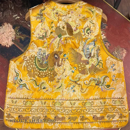 Chinese Style High-Quality Sleeveless Jacket Coat Heavy Embroidery Women's Vest Qipao Top Vintage Classic Cheongsam Waistcoat