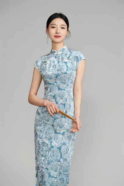 Vintage Women Velvet Cheongsam Improved Plus Size Dress Chinese Traditional Evening Dresses Female Sexy Long Qipao Costume 3XL