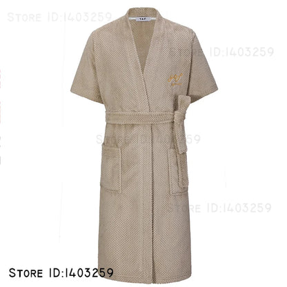 Plus Size 3XL Flannel Robe Kimono Bathrobe Gown Winter New Couple Sleepwear Home Clothes Loose Coral Fleece Nightwear Loungewear