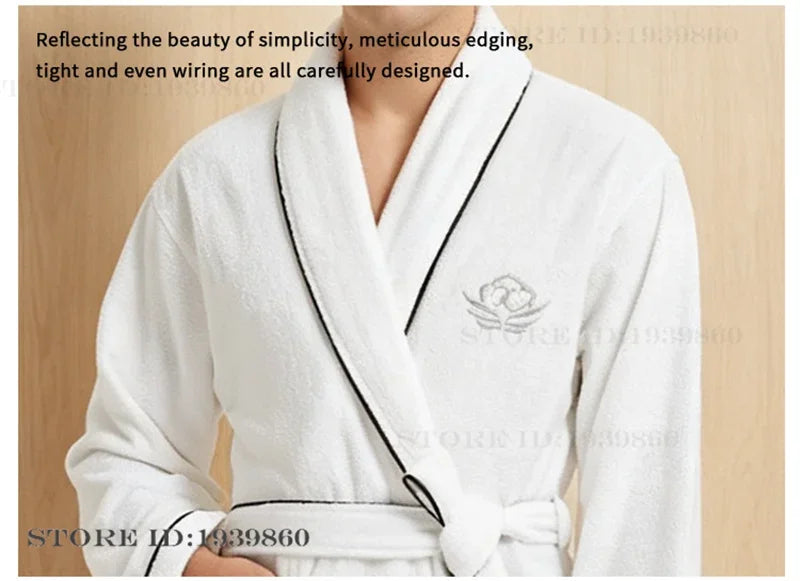 Thicken Cotton Terry Couple Sleepwear Long Robe Homewear New Nightwear Towel Bathrobe Kimono Gown Loose Casual Loungewear