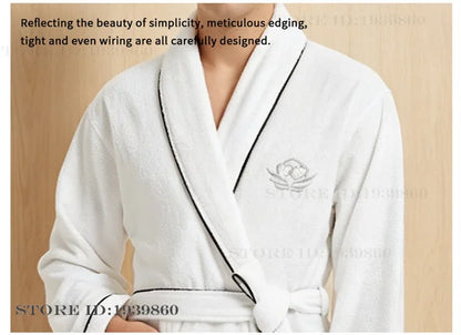 Thicken Cotton Terry Couple Sleepwear Long Robe Homewear New Nightwear Towel Bathrobe Kimono Gown Loose Casual Loungewear