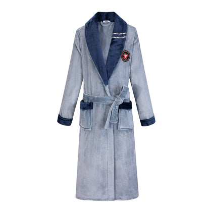 Plus Size 3XL 4XL Couple Flannel Robe Kimono Bathrobe Gown Thickened Coral Fleece Sleepwear Female Long Nightgown Loose Homewear