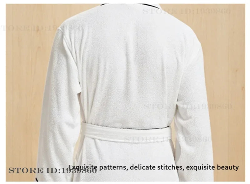 Thicken Cotton Terry Couple Sleepwear Long Robe Homewear New Nightwear Towel Bathrobe Kimono Gown Loose Casual Loungewear
