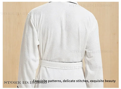 Thicken Cotton Terry Couple Sleepwear Long Robe Homewear New Nightwear Towel Bathrobe Kimono Gown Loose Casual Loungewear