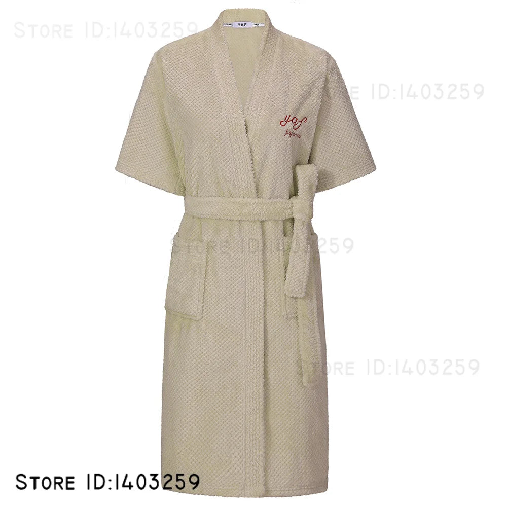Plus Size 3XL Flannel Robe Kimono Bathrobe Gown Winter New Couple Sleepwear Home Clothes Loose Coral Fleece Nightwear Loungewear