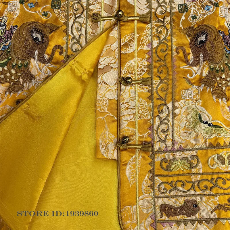 Chinese Style High-Quality Sleeveless Jacket Coat Heavy Embroidery Women's Vest Qipao Top Vintage Classic Cheongsam Waistcoat