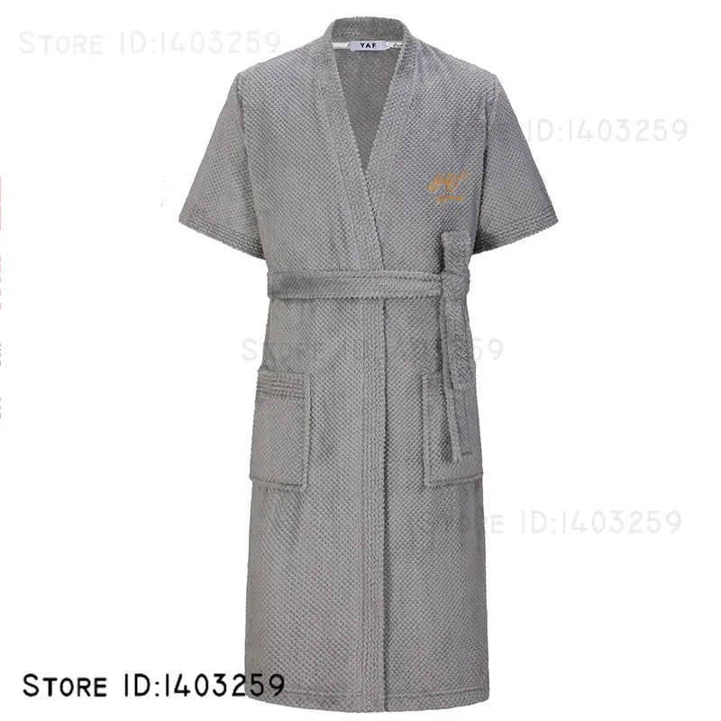 Plus Size 3XL Flannel Robe Kimono Bathrobe Gown Winter New Couple Sleepwear Home Clothes Loose Coral Fleece Nightwear Loungewear