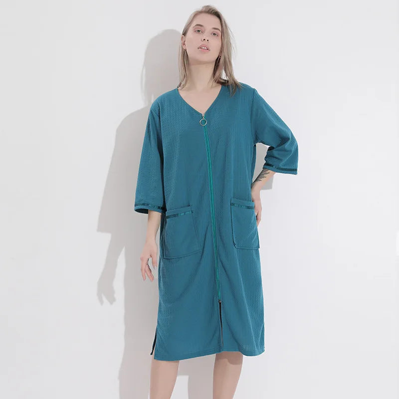 Plus Size 3XL Spring Summer Waffle Kimono Bathrobe Gown Couple Robe Nightgown Women Sleepwear Loose Casual Home Wear Loungewear