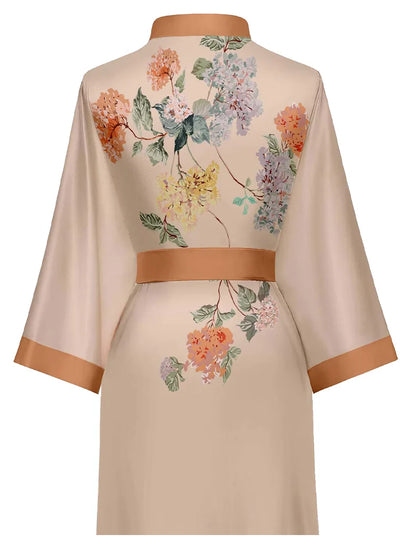 Oversize Long Robe Spring Summer Women Sleepwear Kimono Bathrobe Gown Sexy Satin Nightwear Nightgown Loose Home Dress Loungewear