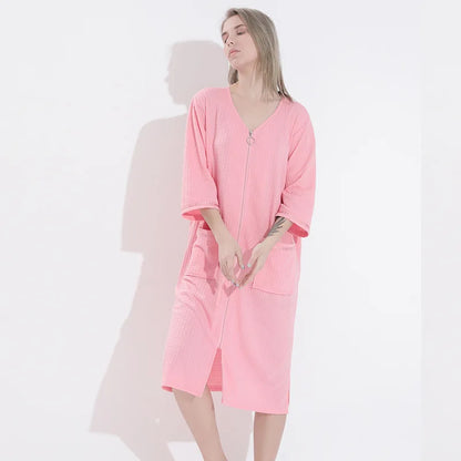 Plus Size 3XL Spring Summer Waffle Kimono Bathrobe Gown Couple Robe Nightgown Women Sleepwear Loose Casual Home Wear Loungewear