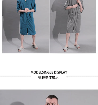 Plus Size 3XL Spring Summer Waffle Kimono Bathrobe Gown Couple Robe Nightgown Women Sleepwear Loose Casual Home Wear Loungewear