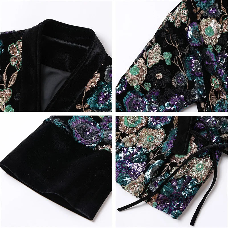 Luxury High-Quality Tang Clothes Jacket Traditional Chinese Qipao Top Hanfu Cardigan Retro Sequin Women's Coat Trendy Outwear