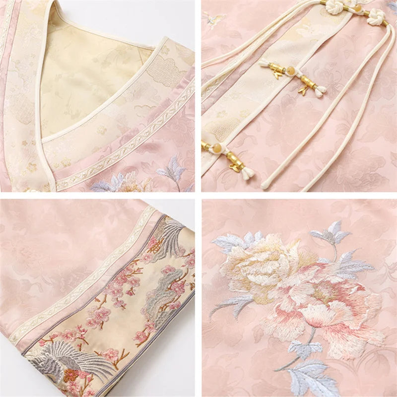 Chinese Style Tang Clothes Jacquard Embroidery Hanfu Cardigan Coat Retro V-Neck Qipao Top Jacket Spring Summer Women's Outwear