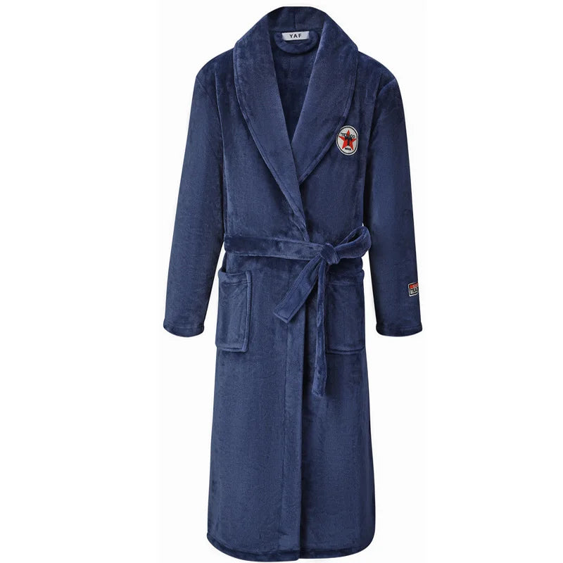 Plus Size 3XL 4XL Couple Flannel Robe Kimono Bathrobe Gown Thickened Coral Fleece Sleepwear Female Long Nightgown Loose Homewear