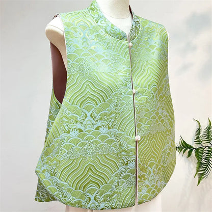 New Chinese Style Tang Clothes Women Tops Jacquard Embroidery Phoenix Qipao Vest Outwear Vintage Hanfu Waistcoat Jacket Big Size
