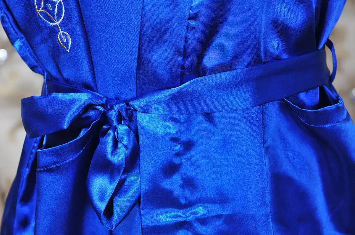 Embroider Dragon Kimono Bathrobe Gown Chinese Style Robe Classical Man Homewear Long Satin Nightgown Loose Sleepwear Loungewear