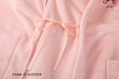 Plus Size 3XL Flannel Robe Kimono Bathrobe Gown Winter New Couple Sleepwear Home Clothes Loose Coral Fleece Nightwear Loungewear