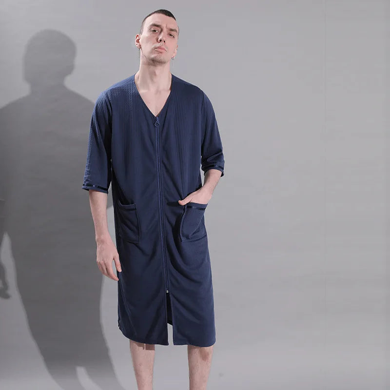 Plus Size 3XL Spring Summer Waffle Kimono Bathrobe Gown Couple Robe Nightgown Women Sleepwear Loose Casual Home Wear Loungewear