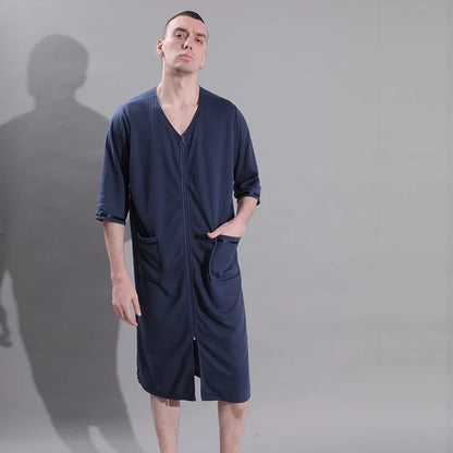 Plus Size 3XL Spring Summer Waffle Kimono Bathrobe Gown Couple Robe Nightgown Women Sleepwear Loose Casual Home Wear Loungewear