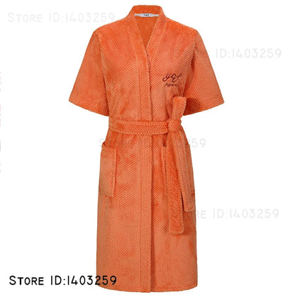 Plus Size 3XL Flannel Robe Kimono Bathrobe Gown Winter New Couple Sleepwear Home Clothes Loose Coral Fleece Nightwear Loungewear