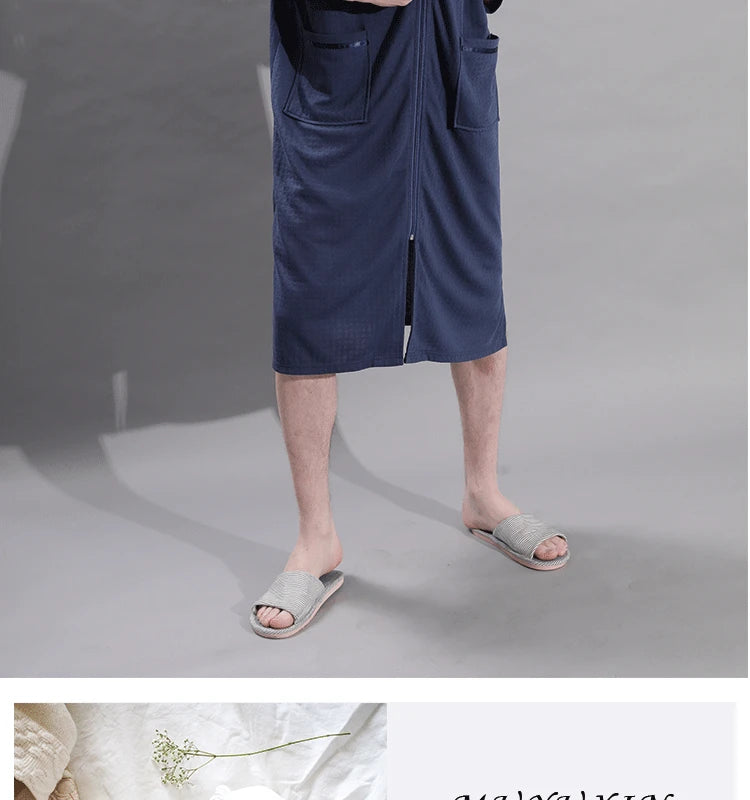 Plus Size 3XL Spring Summer Waffle Kimono Bathrobe Gown Couple Robe Nightgown Women Sleepwear Loose Casual Home Wear Loungewear