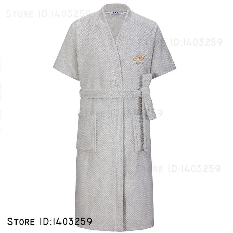 Plus Size 3XL Flannel Robe Kimono Bathrobe Gown Winter New Couple Sleepwear Home Clothes Loose Coral Fleece Nightwear Loungewear